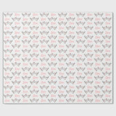 かわいいラブバードピンクの愛の鳥ピンク結婚ズ ラッピングペーパー (フラット)