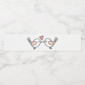 かわいいラブバードピンクの黒いラブバード結婚ズ ペットボトルラベル (シングルラベル)