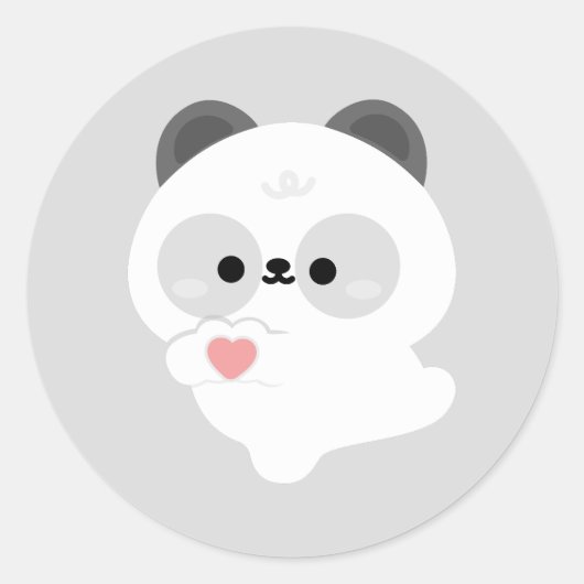 かわいいラブパンダ ラウンドシール (正面)