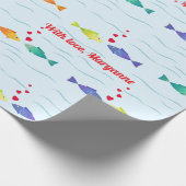 かわいいラブフィッシュ海 ラッピングペーパー (角)