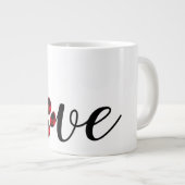 かわいいラブプレイドポープリントファンシータイポグラフィ ジャンボコーヒーマグカップ (正面右)
