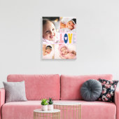 かわいいラブベビーフォトコラージュ子供部屋 生まれたばかりの キャンバスプリント (インサイチュ (リビング))