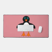 かわいいラブペンギンハート デスクマット (キーボード&マウス)