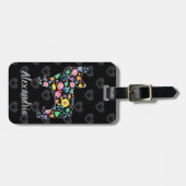 かわいいラブマイブルフランスのドッグフローラデザイン ラゲッジタグ (正面横)