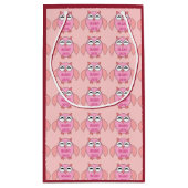 かわいいラブメッセージフクロウカスタム抱き枕 スモールペーパーバッグ (裏面)