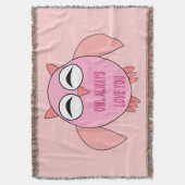 かわいいラブメッセージフクロウブランケット スローブランケット (正面縦)