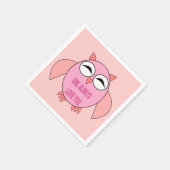 かわいいラブメッセージフクロウ紙ナプキンス スタンダードカクテルナプキン (角)