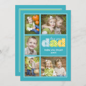 かわいいラブユーパパコラージュ写真の父のデイカード 案内状 (正面/裏面)
