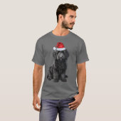 かわいいラブラドゥードル 犬好き 楽しいクリスマス Tシャツ (正面フル)