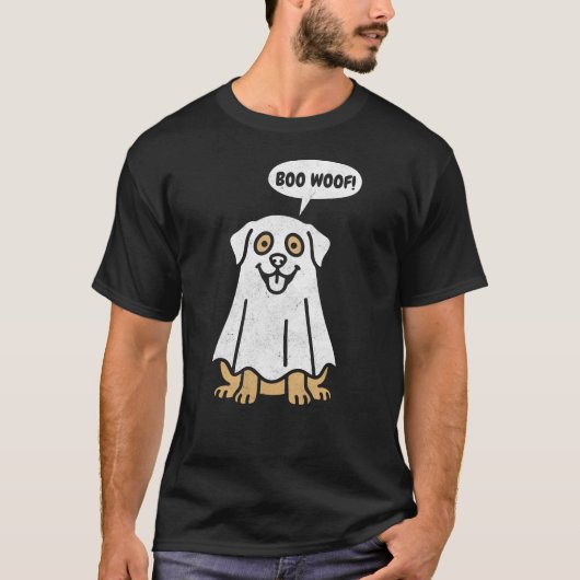 かわいいラブラドールのハロウィン幽霊犬 Tシャツ (正面)