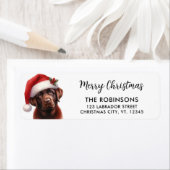 かわいいラブラドールクリスマスサンタドッグ差出人住所 ラベル (インサイチュ)