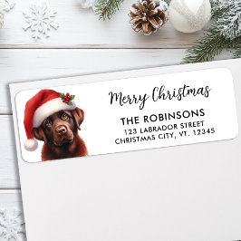 かわいいラブラドールクリスマスサンタドッグ差出人住所 ラベル