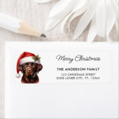 かわいいラブラドールドッグクリスマスサンタ差出人住所 ラベル (インサイチュ)