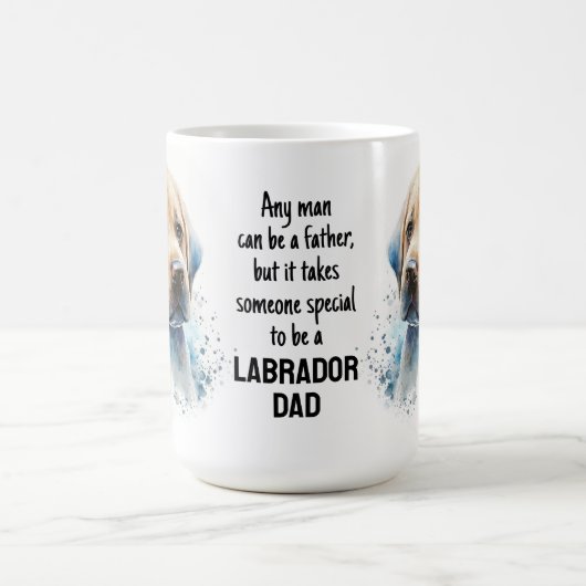 かわいいラブラドールパパドッグラバーイエロー・ラブラドール・レトリーバーパピー コーヒーマグカップ (中央)