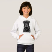 かわいいラブラドールブラックドッグパピーペットスケッチ (正面フル)