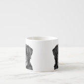 かわいいラブラドールブラックドッグパピーペットスケッチ エスプレッソカップ (正面)