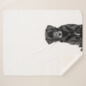 かわいいラブラドールブラックドッグパピーペットスケッチ シェルパブランケット (正面(横))