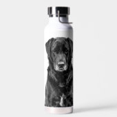 かわいいラブラドールブラックドッグパピーペット ウォーターボトル (左面)