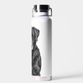 かわいいラブラドールブラックドッグパピーペット ウォーターボトル (背面)