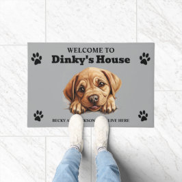 かわいいラブラドールブルドッグ写真 ドアマット