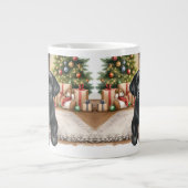かわいいラブラドールレトリエバークリスマスホリデーパピー ジャンボコーヒーマグカップ (正面)