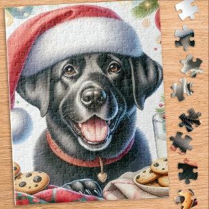かわいいラブラドールレトリエバーサンタドッグクリスマス ジグソーパズル
