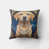 かわいいラブラドールレトリエバーステンドグラス夜空 クッション (裏面)