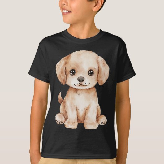 かわいいラブラドール子犬のパパママretriever犬の恋人 tシャツ (正面)