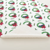 かわいいラブラドール子犬のホリデーリース コジー パターン シェルパブランケット (3/4)