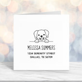 かわいいラブラドール犬がアドレスの上を覗く セルフインキングスタンプ