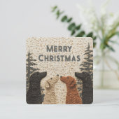 かわいいラブラドール犬のクリスマスカード（スクエア） シーズンカード (スタンド正面)