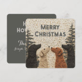 かわいいラブラドール犬のクリスマスカード（スクエア） シーズンカード (正面/裏面)