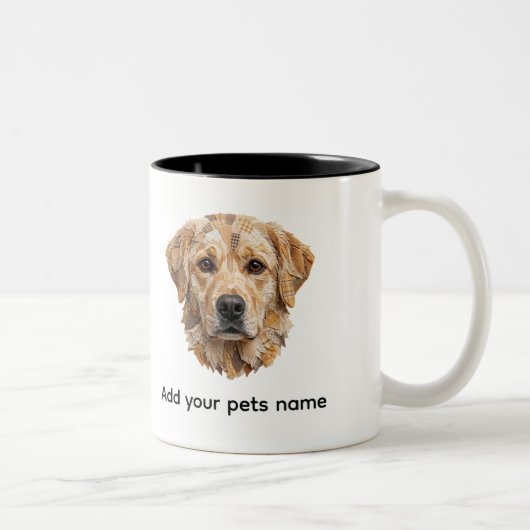 かわいいラブラドール犬デザイン ツートーンマグカップ (右)