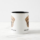 かわいいラブラドール犬デザイン ツートーンマグカップ (中央)