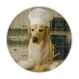 かわいいラブラドール パーソナライズ ガラス カッティング ボード