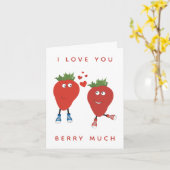 かわいいラブラブいちご カード (黄色い花)