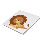 かわいいラブリーなキャラクター ライオンのパパと子 Tile タイル (側面)