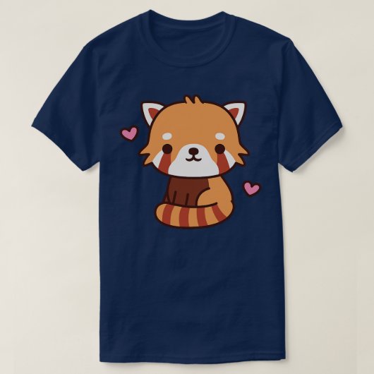 かわいいラブレッドパンダ Tシャツ (デザイン正面)