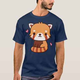 かわいいラブレッドパンダ Tシャツ