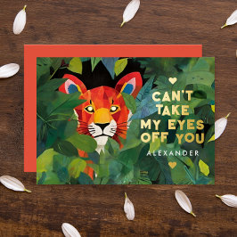 かわいいラブワード カラフルジャングル ワイルドタイガー ペイント 箔シーズンカード