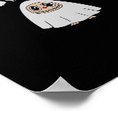 かわいいラブーブー幽霊ハロウィーン大人と子供 ポスター (角)