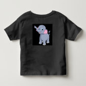 かわいいラブ象のプリント トドラーTシャツ (裏面)