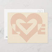 かわいいラブ グラフィック, クリームベージュ ポストカード (正面/裏面)