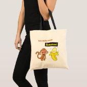 かわいいラブ・ユーモア 猿 バナナ トートバッグ (正面(商品))