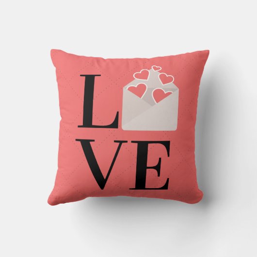 かわいいラブ ラブノートクッション 現代のダスティローズ クッション (裏面)