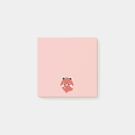 かわいいラブ レッドパンダ ポストイット (正面)