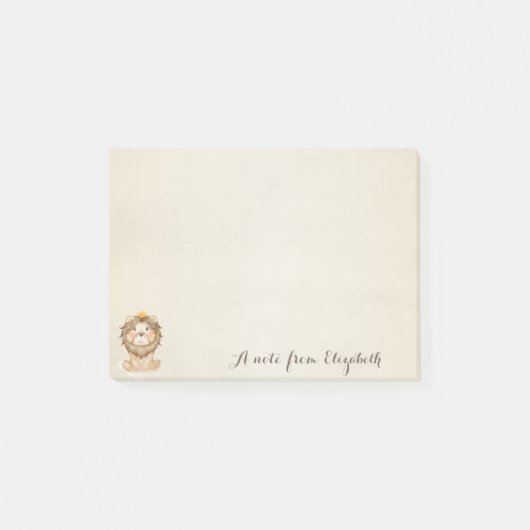 かわいいラベスタイリッシュル、ベビーリオンパーソナライズされた ポストイット (正面)