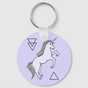 かわいいラベンダーの紫色のユニコーンKeychain キーホルダー