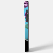 かわいいラベンダー色の紫ピンクの花は青い Case-Mate iPhoneケース (裏面 / 左)
