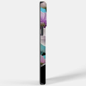 かわいいラベンダー色の紫ピンクの花は青い Case-Mate iPhoneケース (裏面 / 右)
